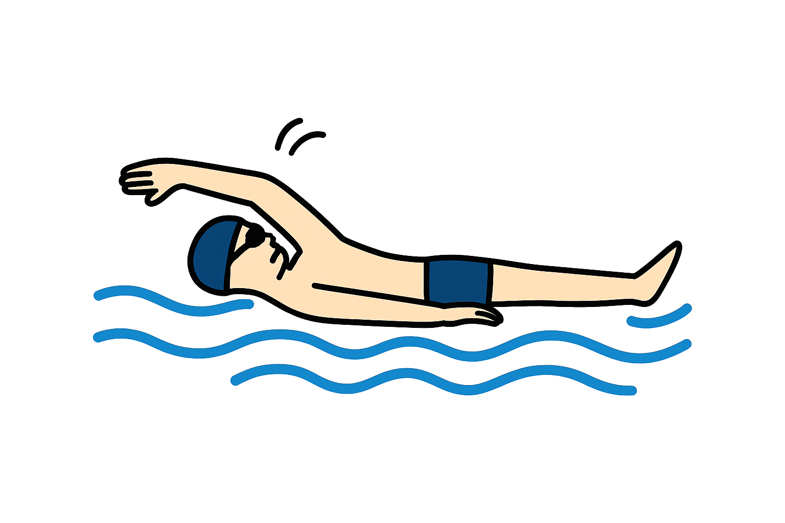 Zwemmer die Rugslag (Rugcrawl) zwemt