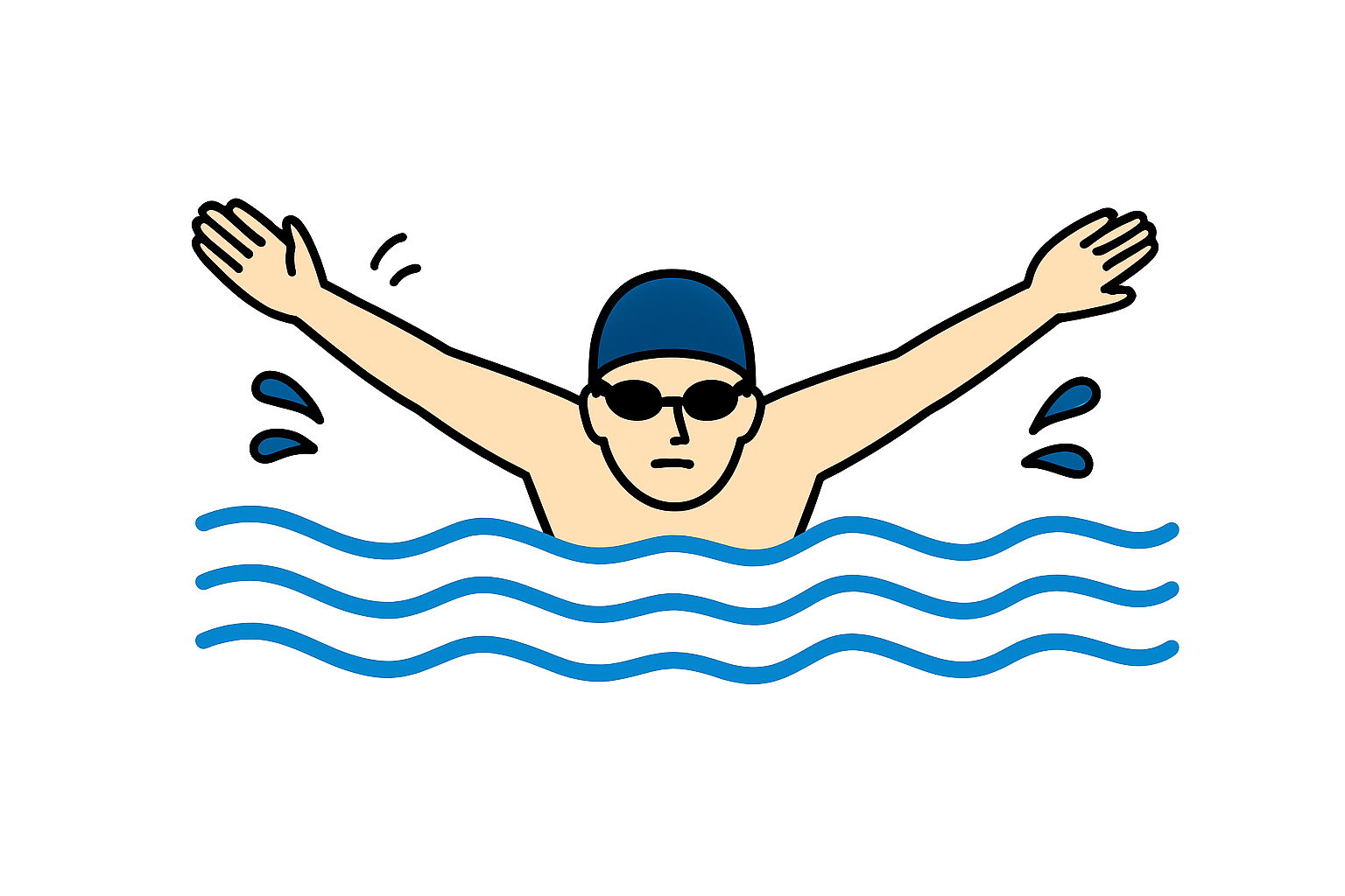 Zwemmer die Vlinderslag zwemt