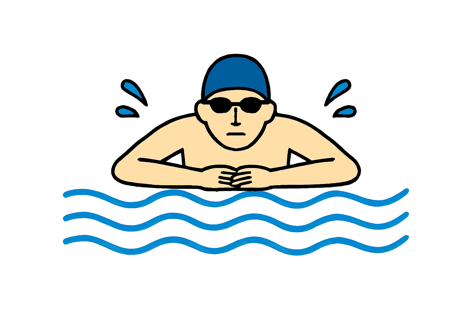 Zwemmer die Schoolslag zwemt