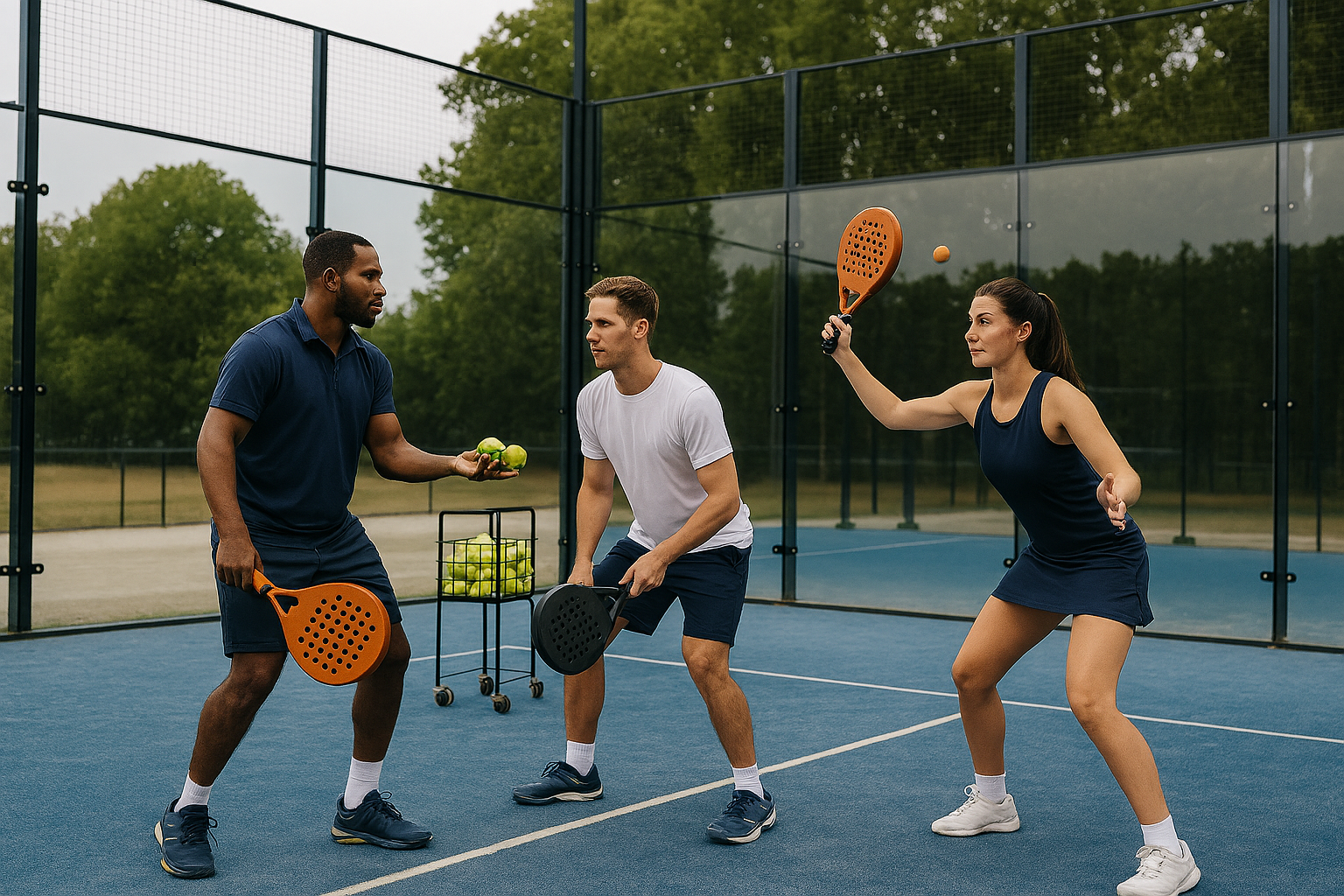 Padeltrainer geeft les