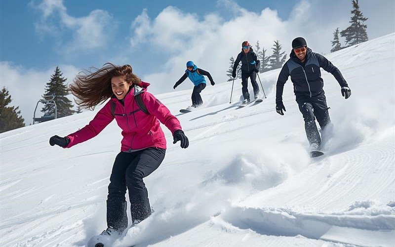 Snowboarder in actie
