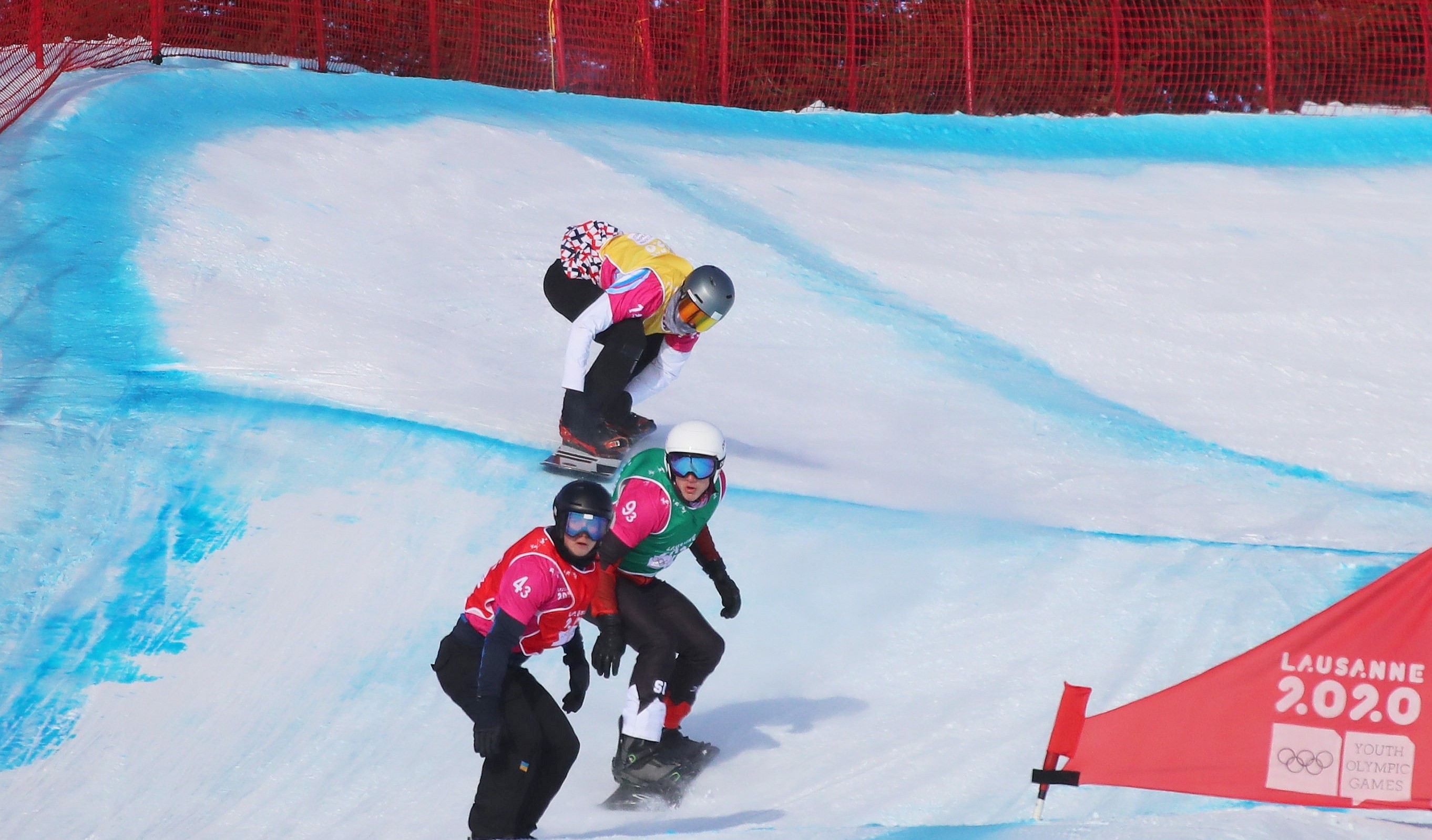 Snowboardwedstrijd in de Alpen
